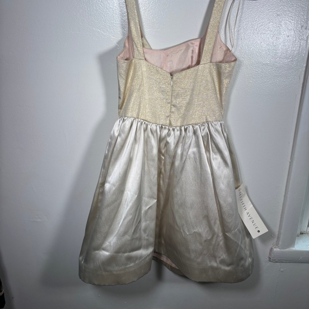 Deadstock 80s Saks L.K.L. by Lawrence Kurtz Mini Dress Sz 4 Gold Bow Cocktail - Picture 6 of 12